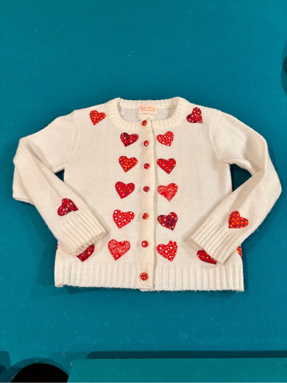 Girls Puffy Heart Sweater - Eleanor Beards Kentucky
